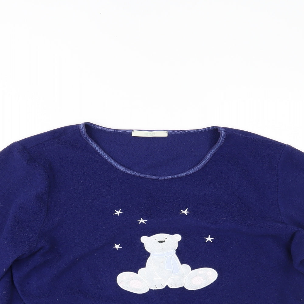 Marks and Spencer Womens Blue Solid  Top Pyjama Top Size 16