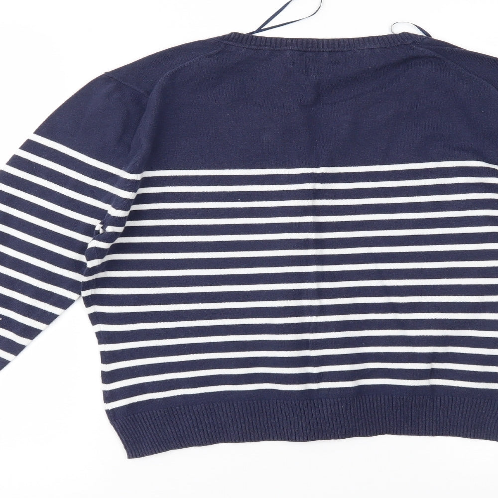 Papaya Womens Blue Striped  Cardigan Jumper Size 10