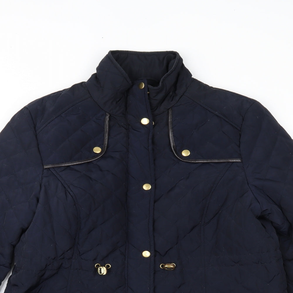 Preworn Womens Blue   Quilted Coat Size 14
