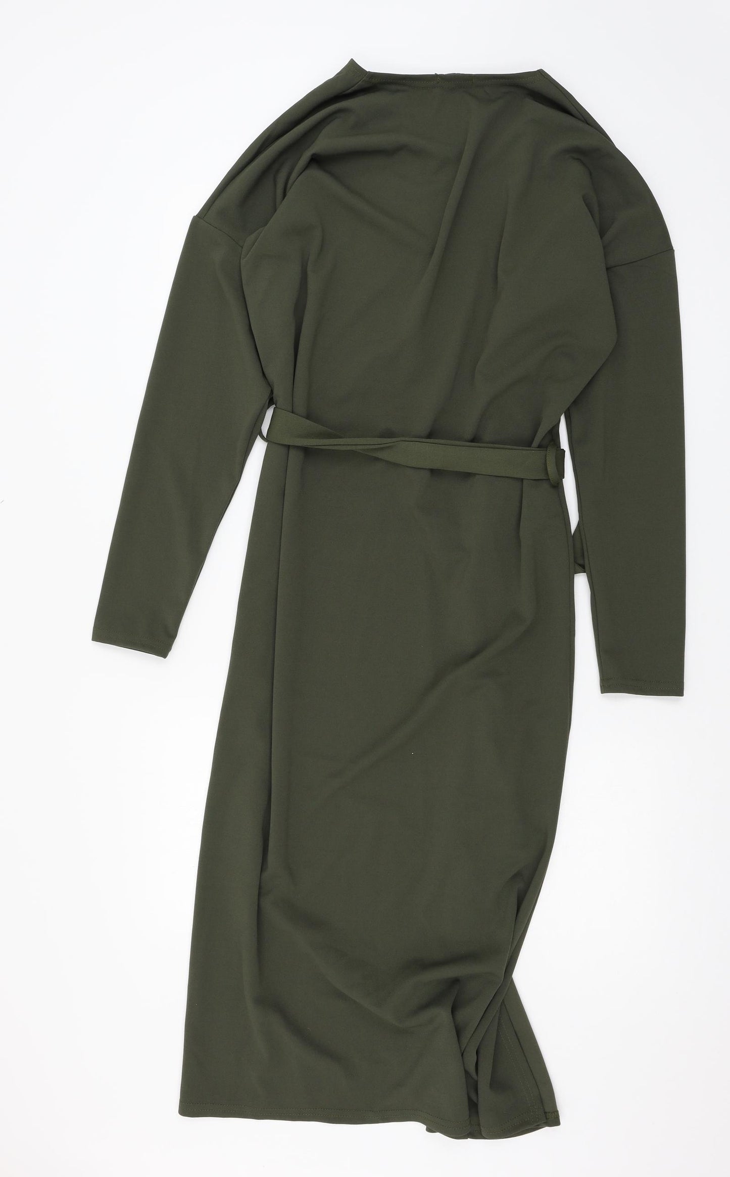 Boohoo Womens Green  Jersey Wrap Dress  Size S
