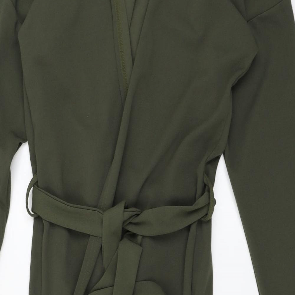 Boohoo Womens Green  Jersey Wrap Dress  Size S