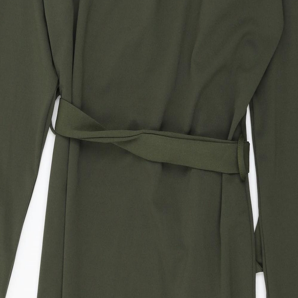 Boohoo Womens Green  Jersey Wrap Dress  Size S