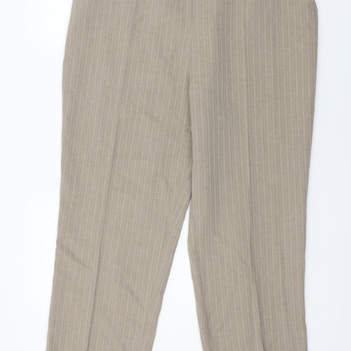 Marks and Spencer Womens Brown Striped  Trousers  Size 18 L29 in