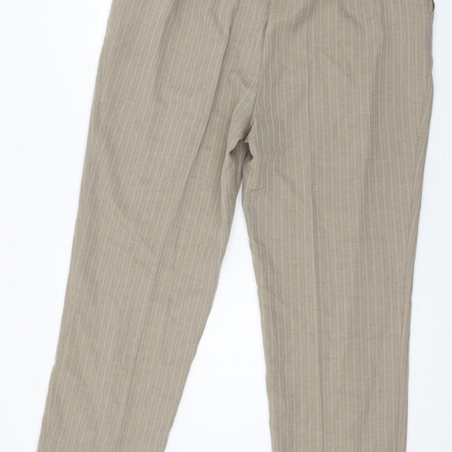 Marks and Spencer Womens Brown Striped  Trousers  Size 18 L29 in