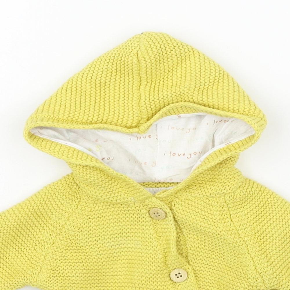 Primark Baby Yellow  Knit Cardigan Jumper Size 3-6 Months