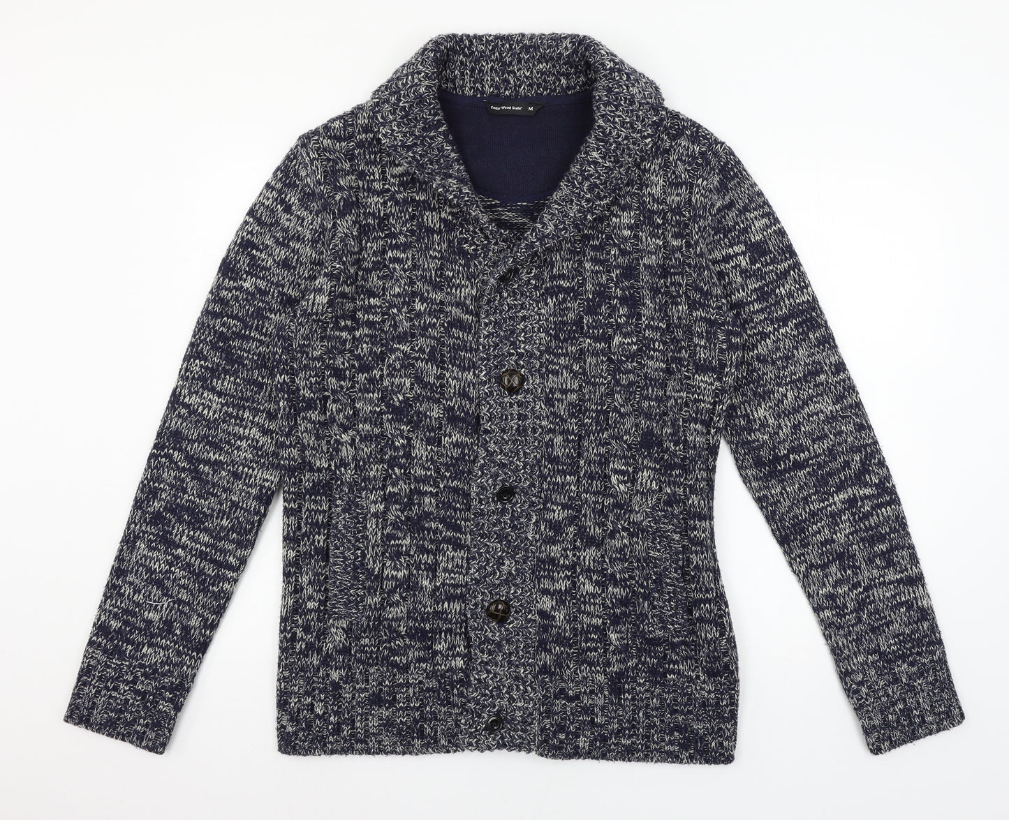 Cedar Wood State Womens Blue  Knit Cardigan Jumper Size M
