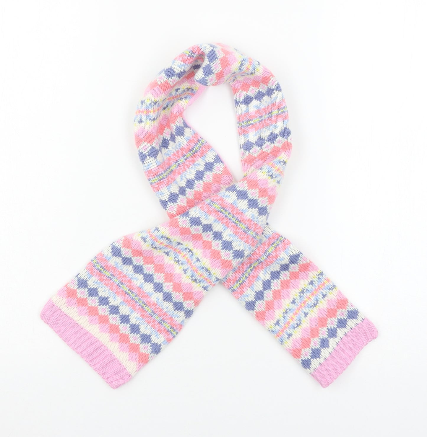 John Lewis Girls Pink Geometric Knit Rectangle Scarf Scarves & Wraps One Size