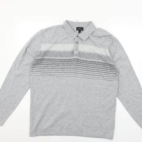 NEXT Womens Grey Striped Knit Pullover Jumper Size L