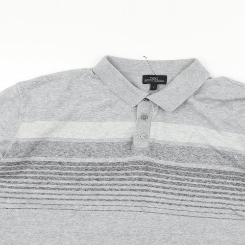 NEXT Womens Grey Striped Knit Pullover Jumper Size L