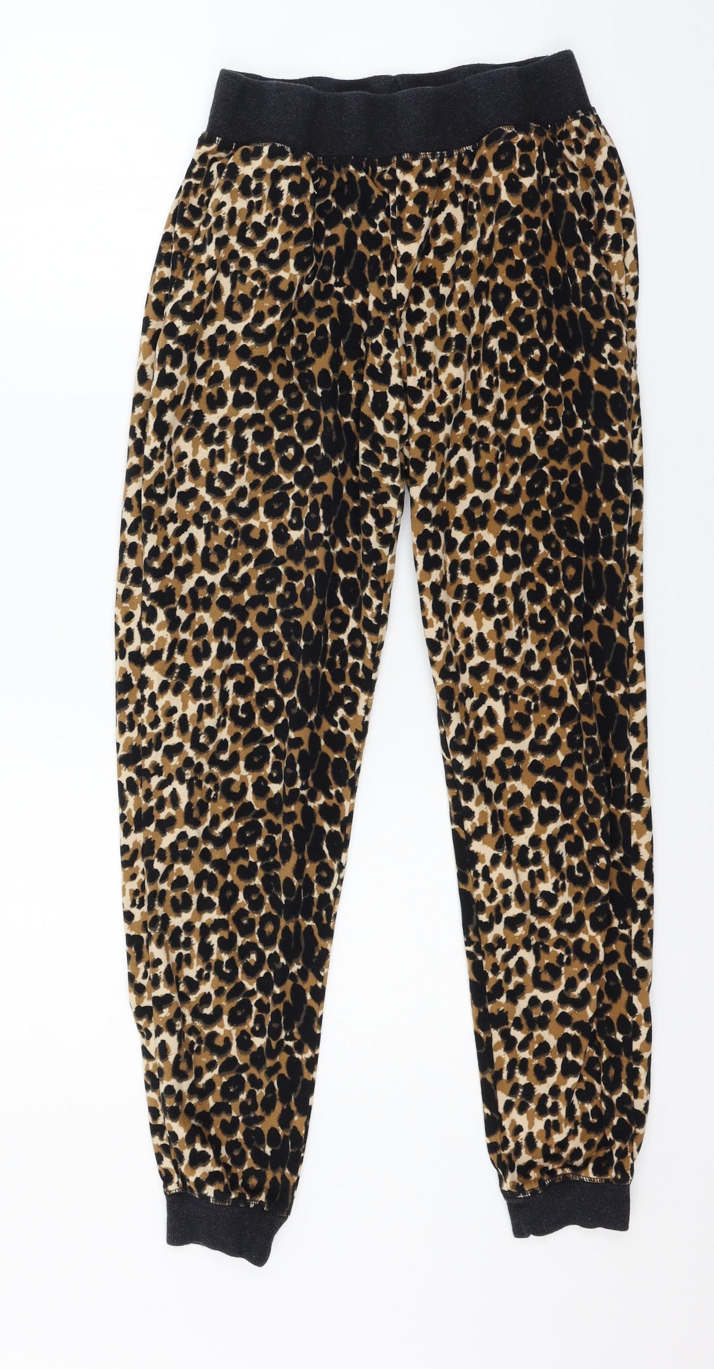 NEXT Womens Brown Animal Print Jersey Top Pyjama Top Size S