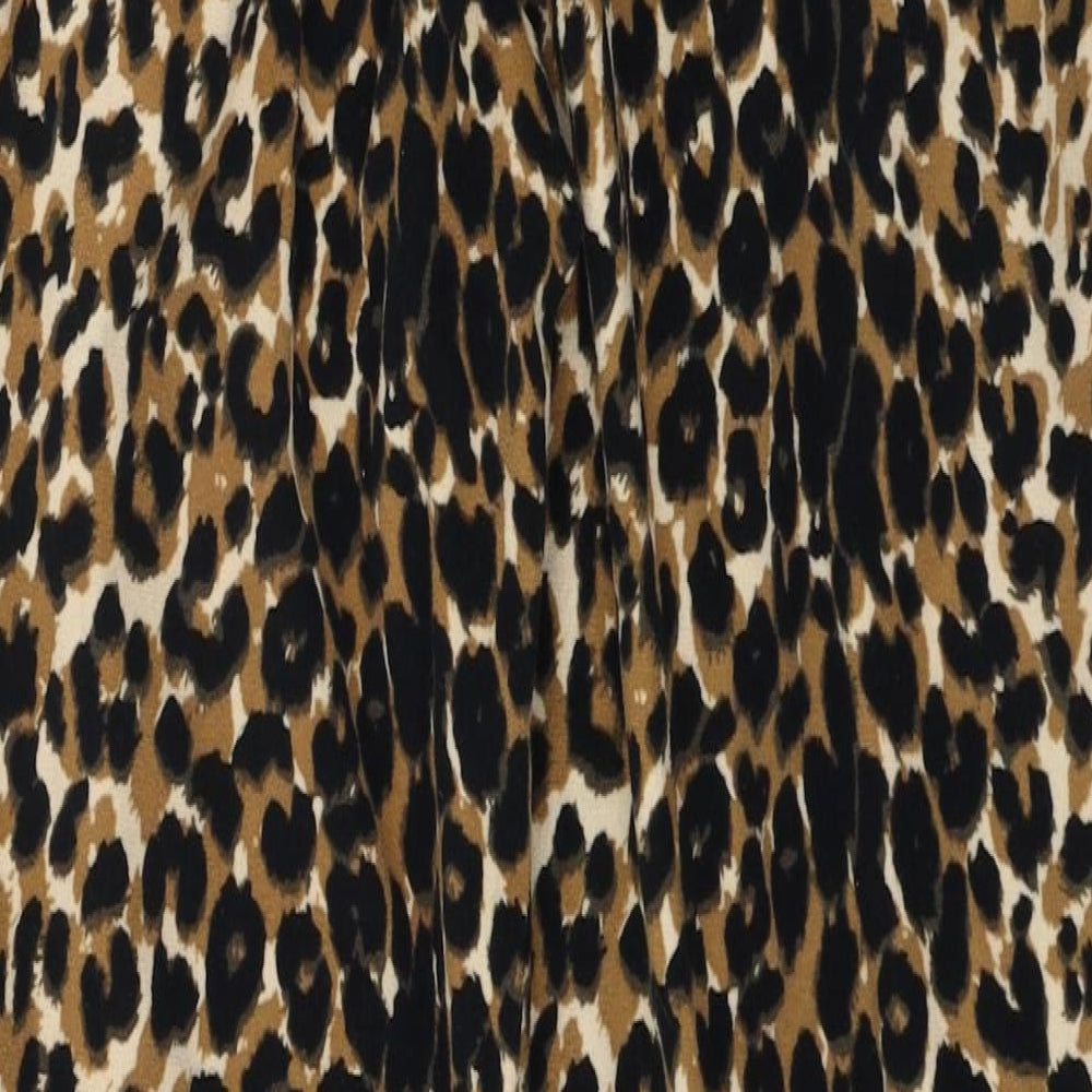 NEXT Womens Brown Animal Print Jersey Top Pyjama Top Size S