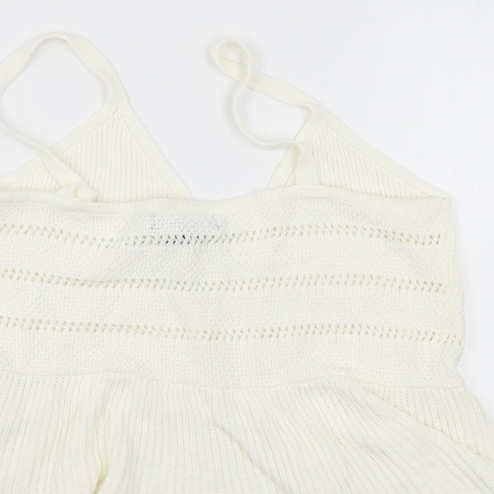 Primark Womens White  Knit Basic Tank Size 14