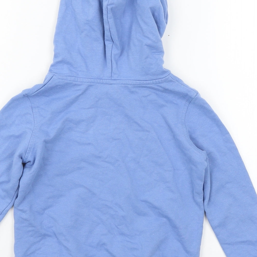 Lily & Dan Boys Blue  Jersey Pullover Hoodie Size 4-5 Years  - Dinosaur