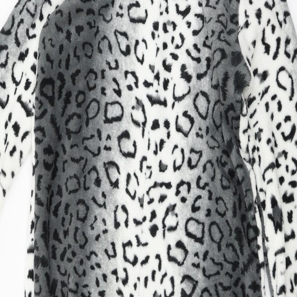 Preworn Womens Grey Animal Print Microfibre Top One Piece Size 12