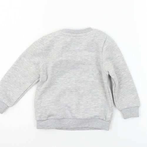 Disney Boys Grey  Jersey Pullover Jumper Size 12-18 Months  - SANTAS LITTLE HELPER
