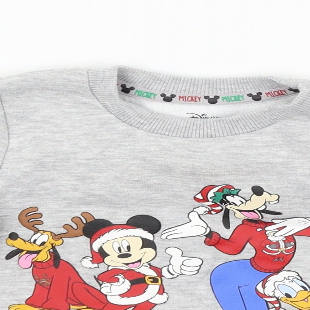 Disney Boys Grey  Jersey Pullover Jumper Size 12-18 Months  - SANTAS LITTLE HELPER