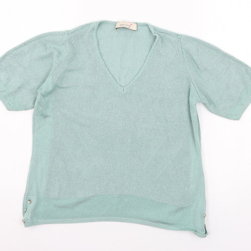 Per Una Womens Green  Knit Basic T-Shirt Size 10
