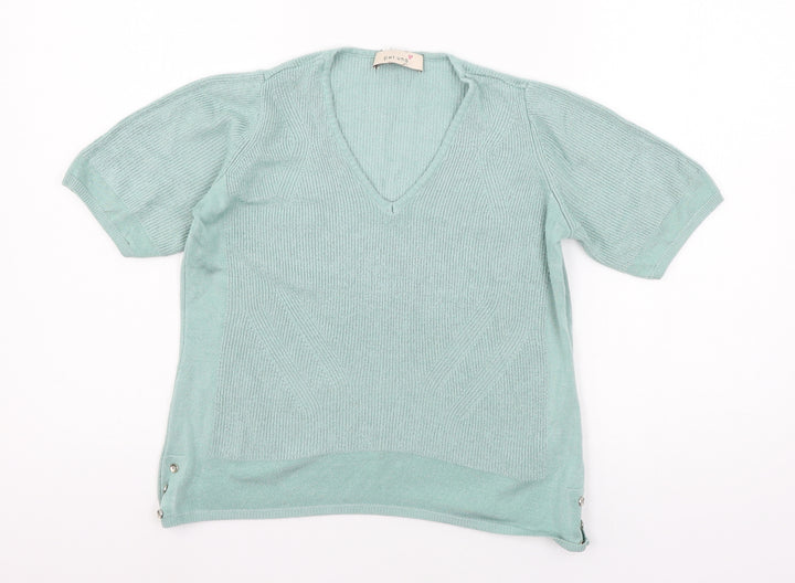 Per Una Womens Green Knit Basic T-Shirt Size 10