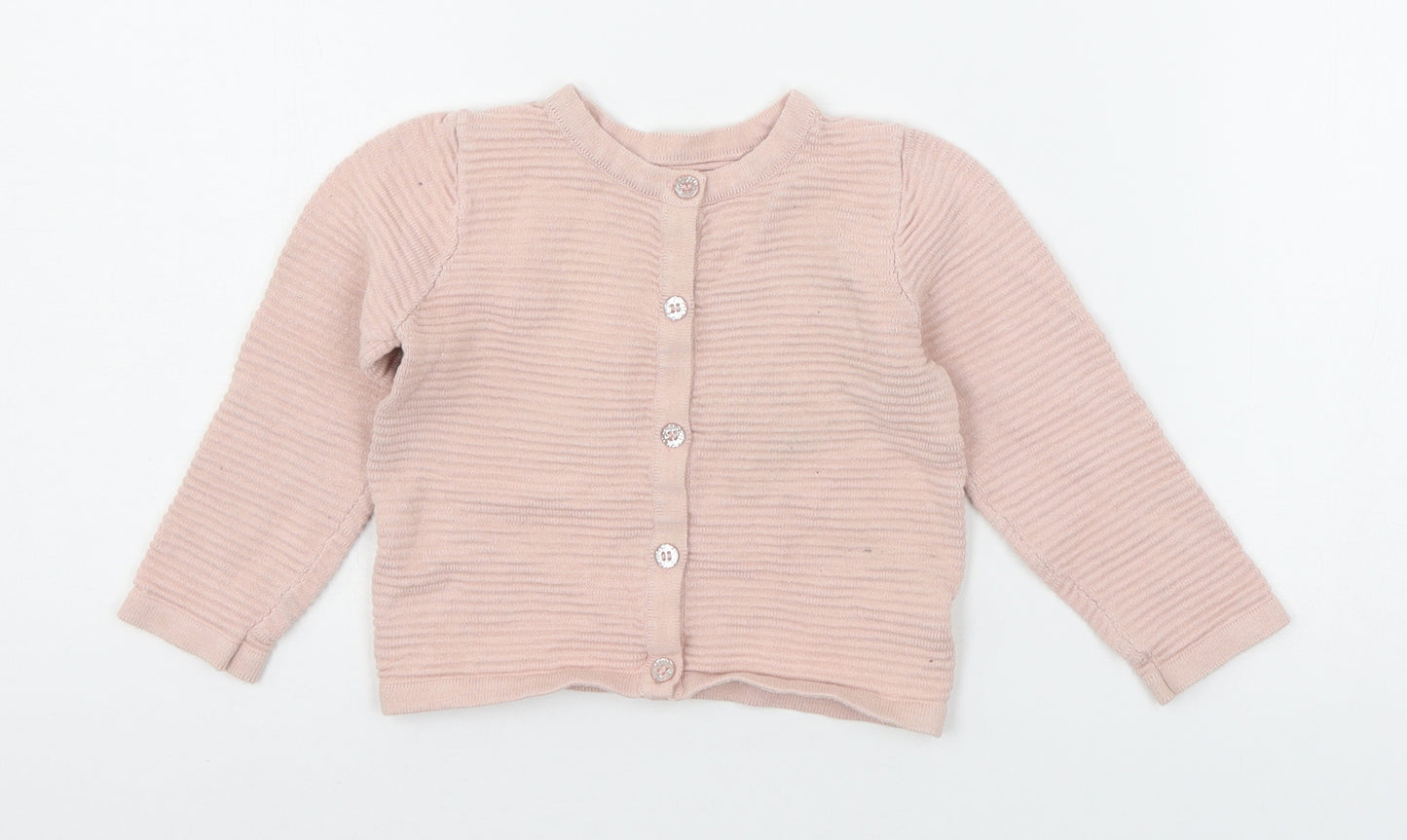 Nutmeg Girls Pink  Knit Cardigan Jumper Size 2-3 Years