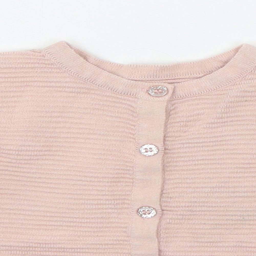 Nutmeg Girls Pink  Knit Cardigan Jumper Size 2-3 Years
