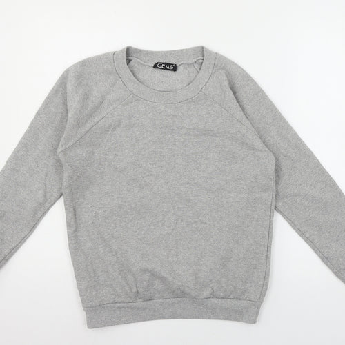 Gems Womens Grey  Jersey Pullover Sweatshirt Size M