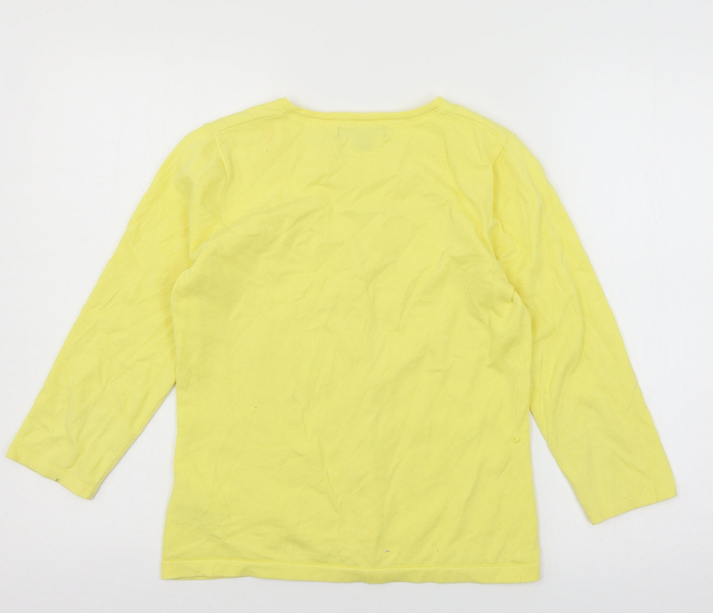 Monsoon Womens Yellow  Knit Cardigan Jumper Size 10