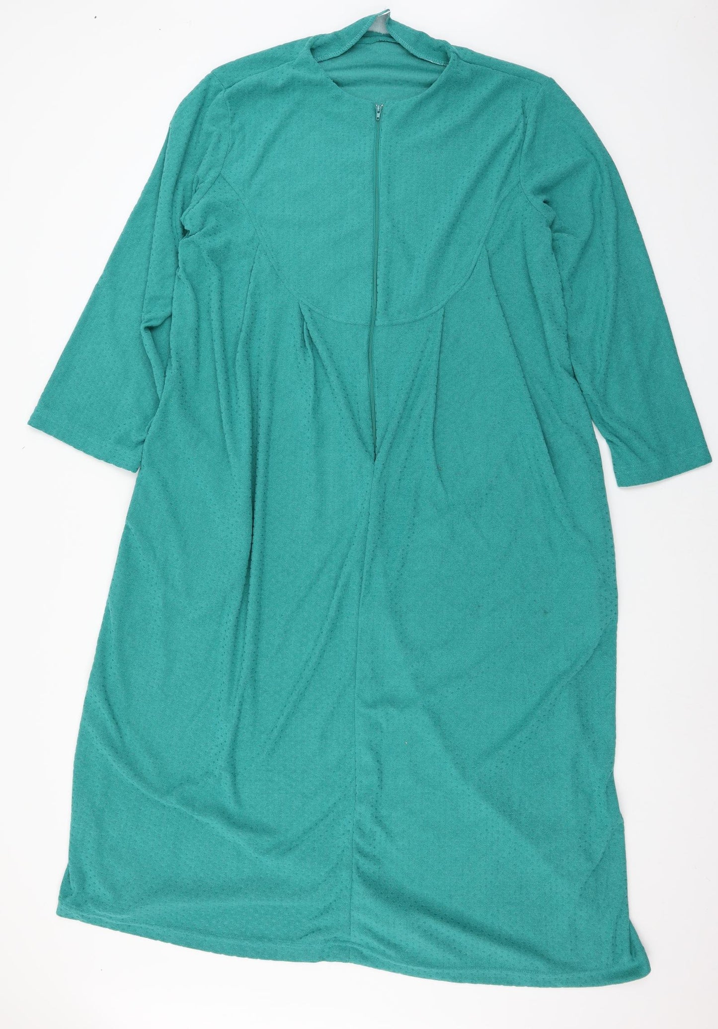 Preworn Womens Green Geometric Jersey Top Robe Size 16