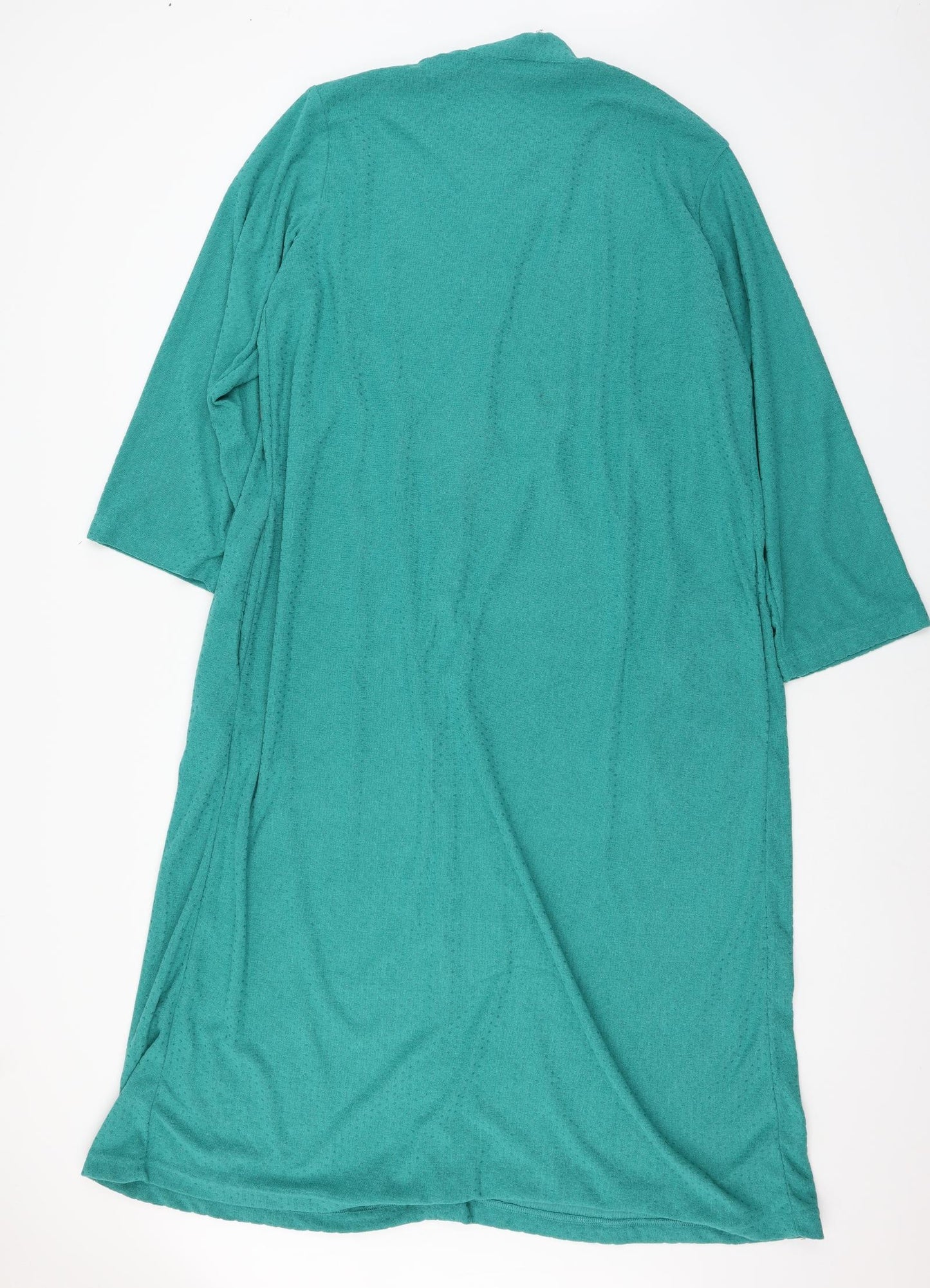 Preworn Womens Green Geometric Jersey Top Robe Size 16