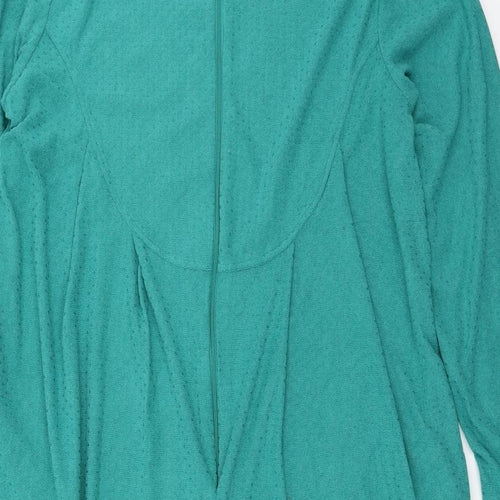 Preworn Womens Green Geometric Jersey Top Robe Size 16