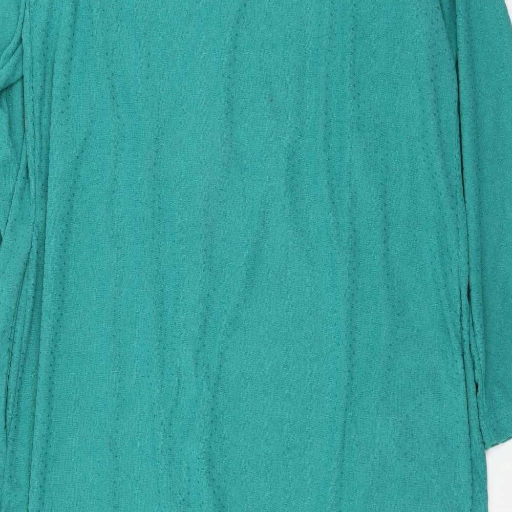 Preworn Womens Green Geometric Jersey Top Robe Size 16