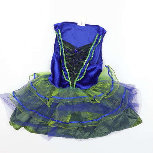 Preworn Girls Blue  Velvet Ball Gown  Size S  - princess fancy dress