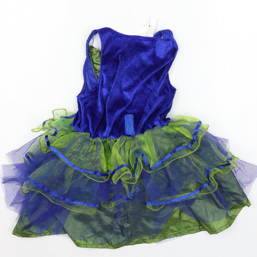 Preworn Girls Blue  Velvet Ball Gown  Size S  - princess fancy dress