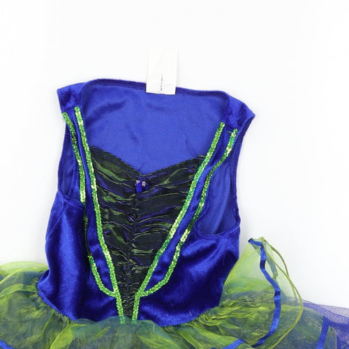 Preworn Girls Blue  Velvet Ball Gown  Size S  - princess fancy dress