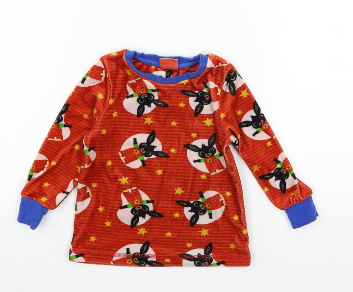 George Boys Red Striped Velour Cami Pyjama Top Size 18-24 Months - Rabbits