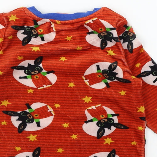 George Boys Red Striped Velour Cami Pyjama Top Size 18-24 Months  - Rabbits