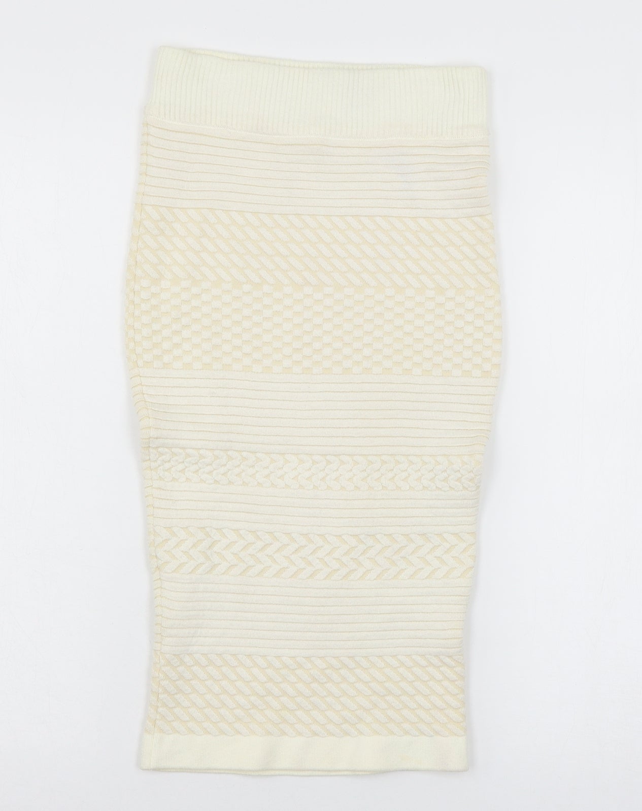 River Island Womens Ivory Geometric Knit Straight & Pencil Skirt Size 6