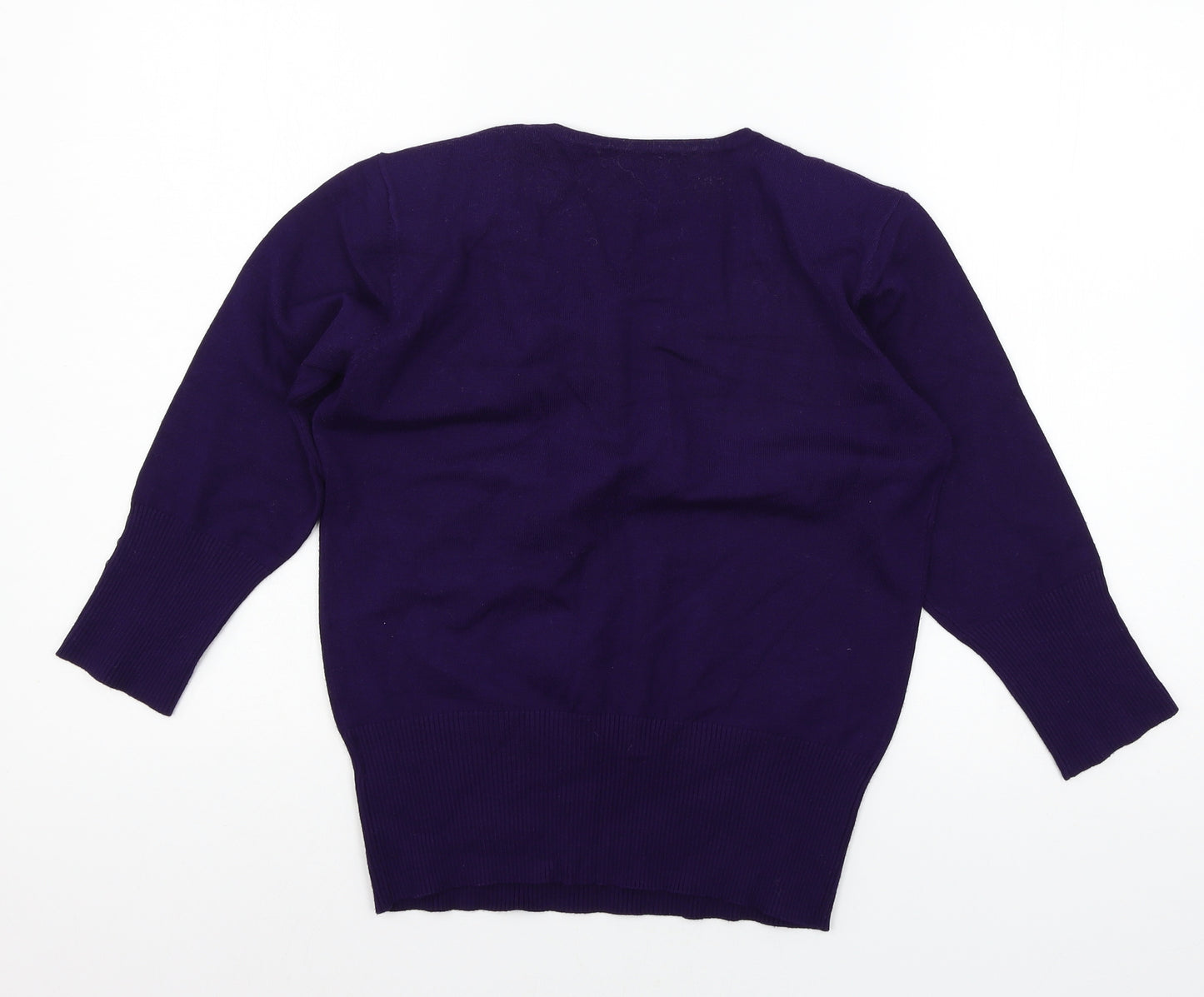 Roman Womens Purple  Knit Pullover Jumper Size 10