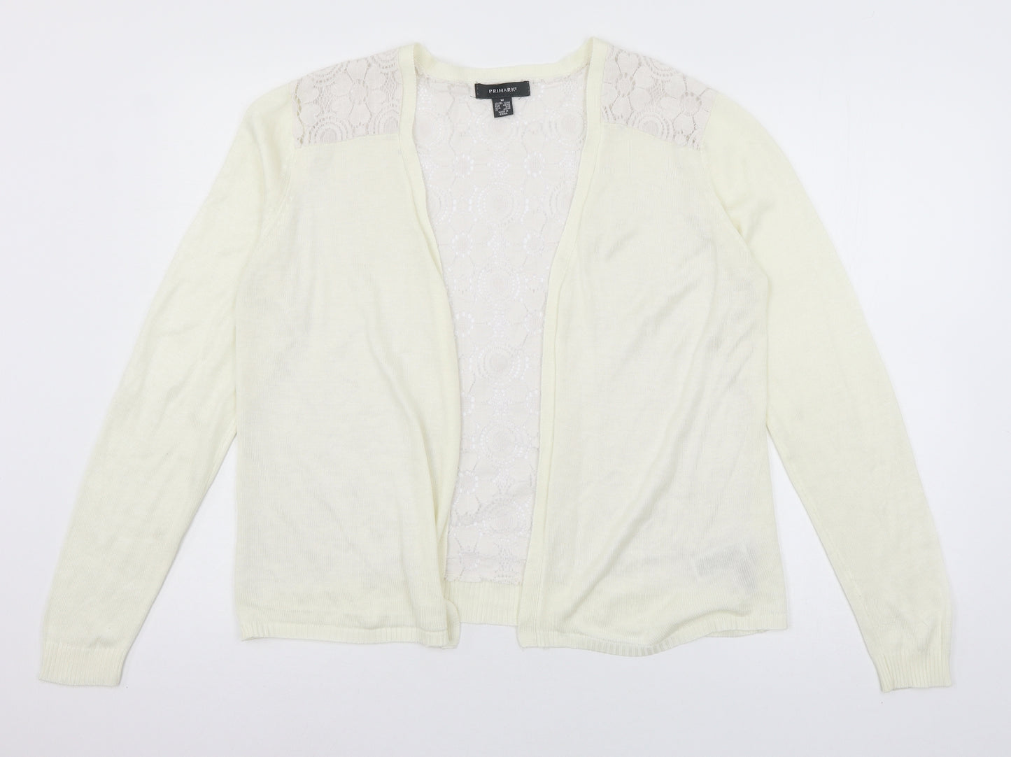 Primark Womens Ivory  Knit Cardigan Jumper Size 12  - Lace back