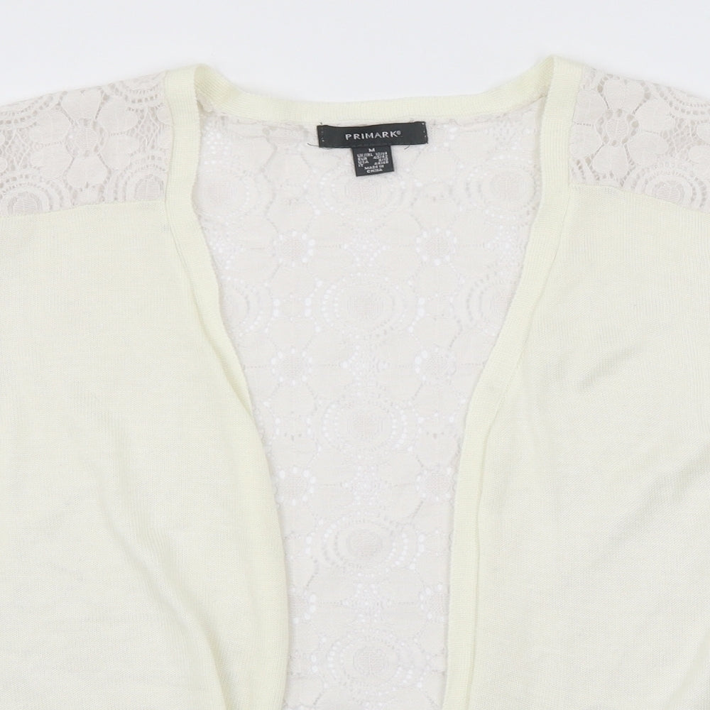 Primark Womens Ivory  Knit Cardigan Jumper Size 12  - Lace back