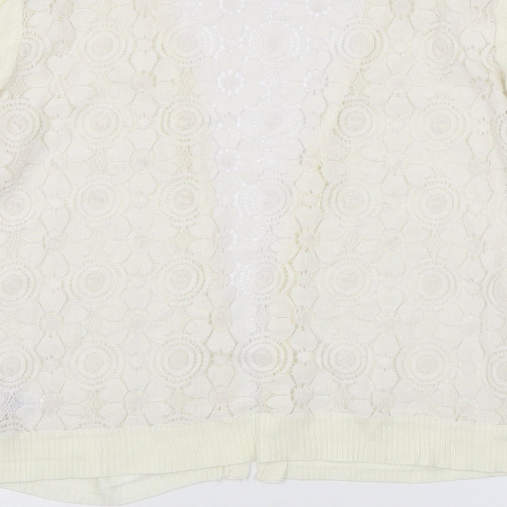 Primark Womens Ivory  Knit Cardigan Jumper Size 12  - Lace back