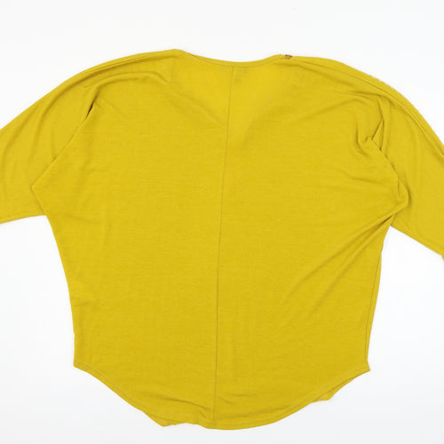 QED London Womens Yellow  Knit Pullover Jumper Size S