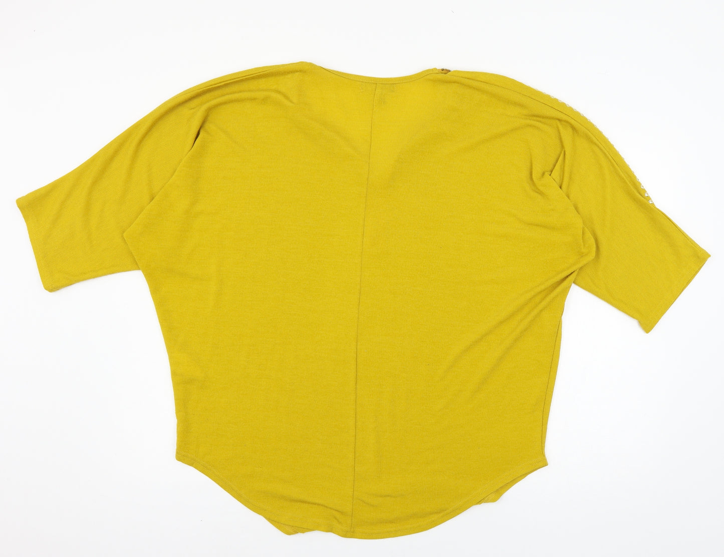 QED London Womens Yellow  Knit Pullover Jumper Size S