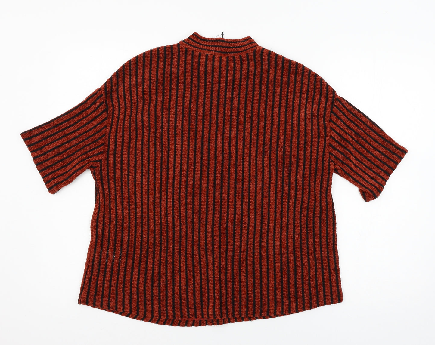 M&Co Womens Red Striped Knit Pullover Jumper Size 12