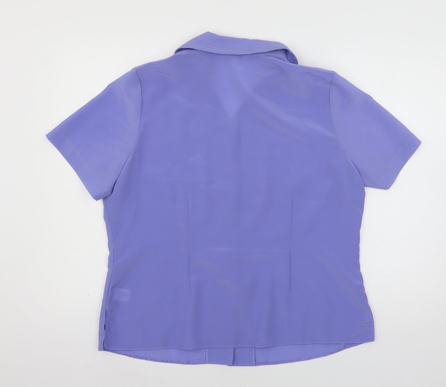 Classics Womens Purple Floral  Basic Button-Up Size 16