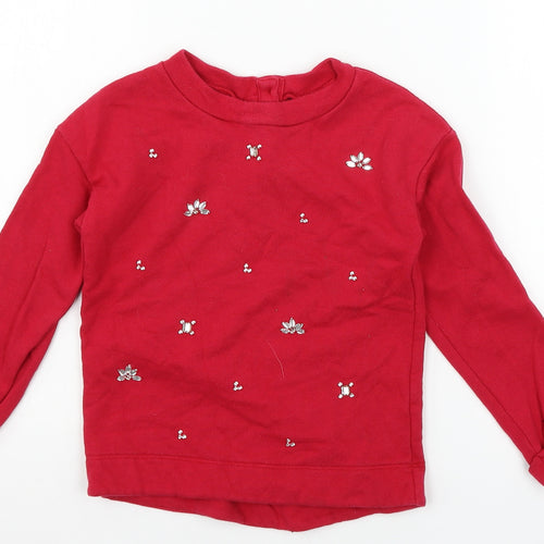 Cherokee Girls Pink  Jersey Pullover Sweatshirt Size 6 Years