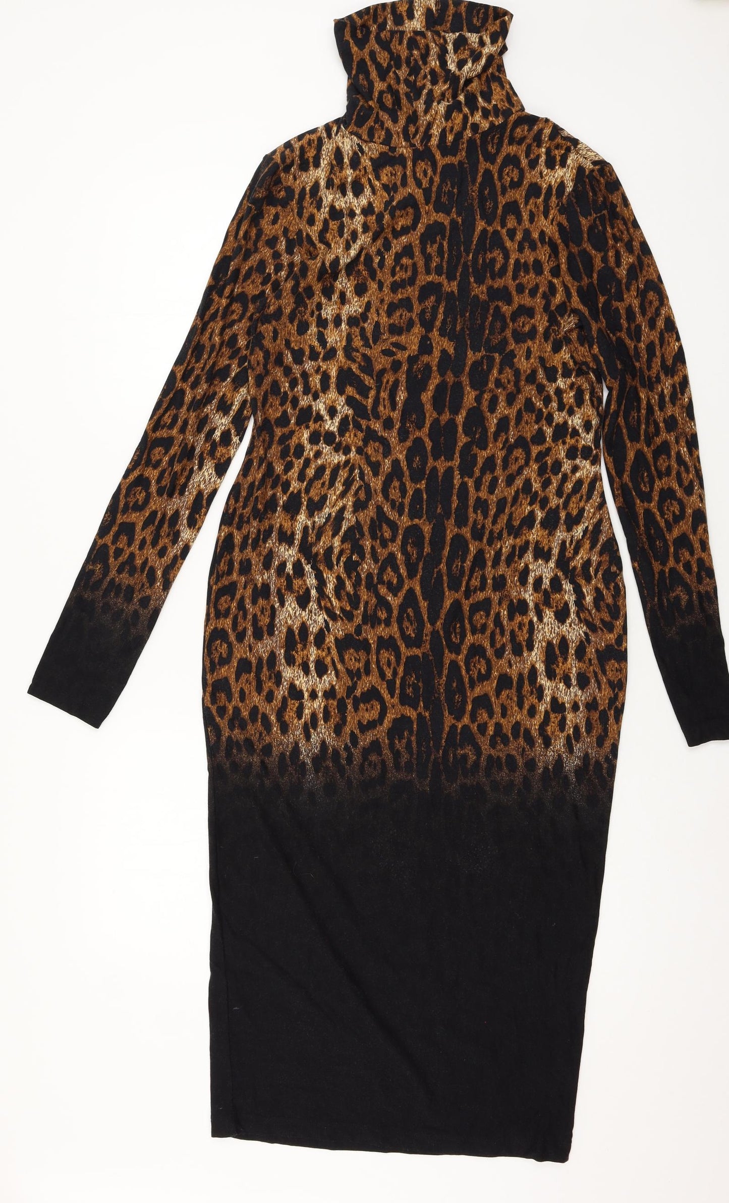 ASOS Womens Brown Animal Print Jersey Bodycon  Size 14