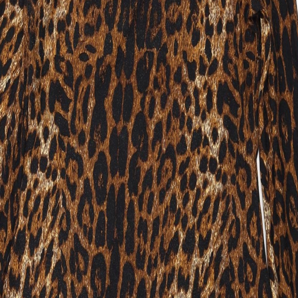 ASOS Womens Brown Animal Print Jersey Bodycon  Size 14