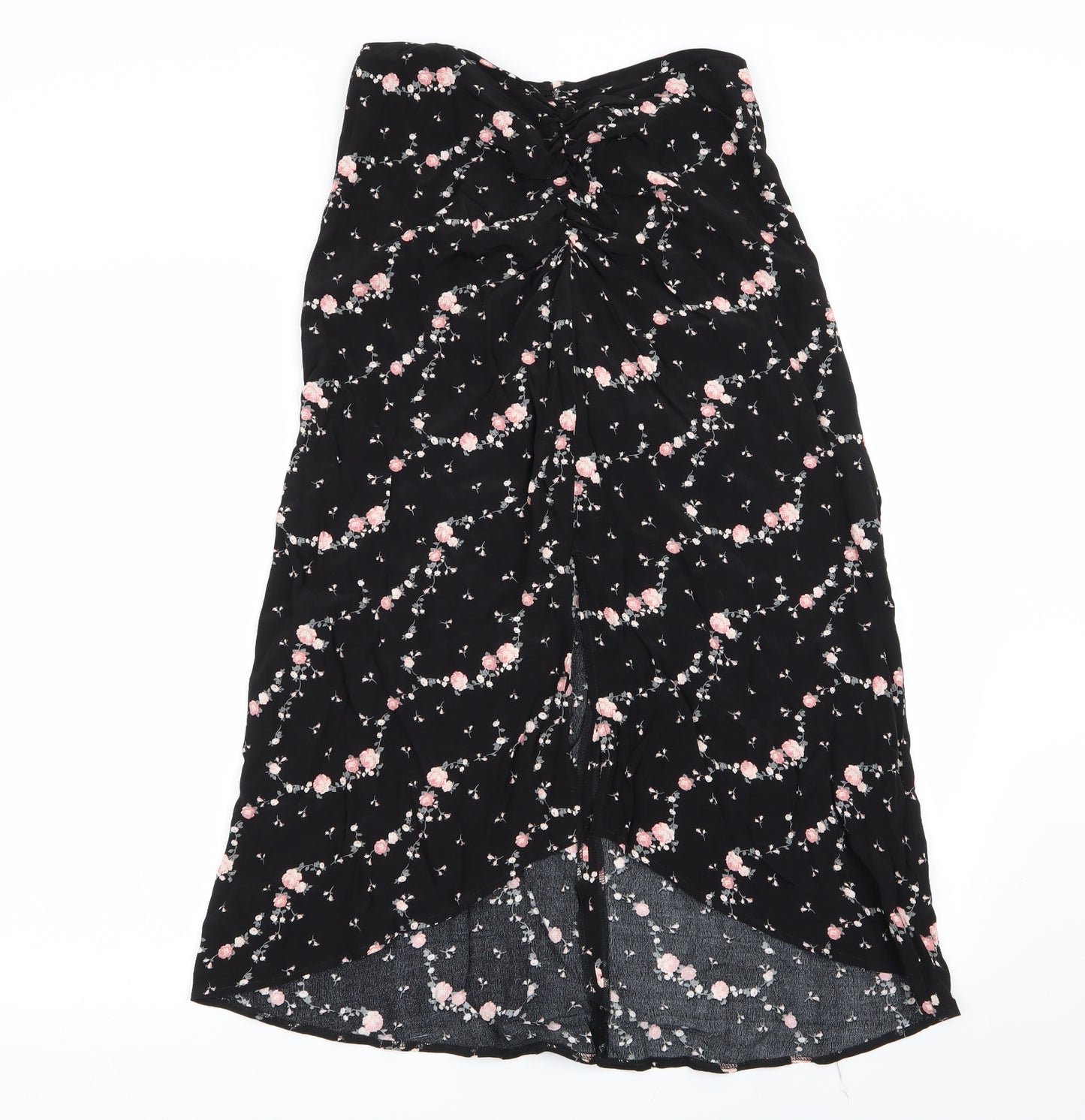 Primark Womens Black Floral  Flare Skirt Size 10