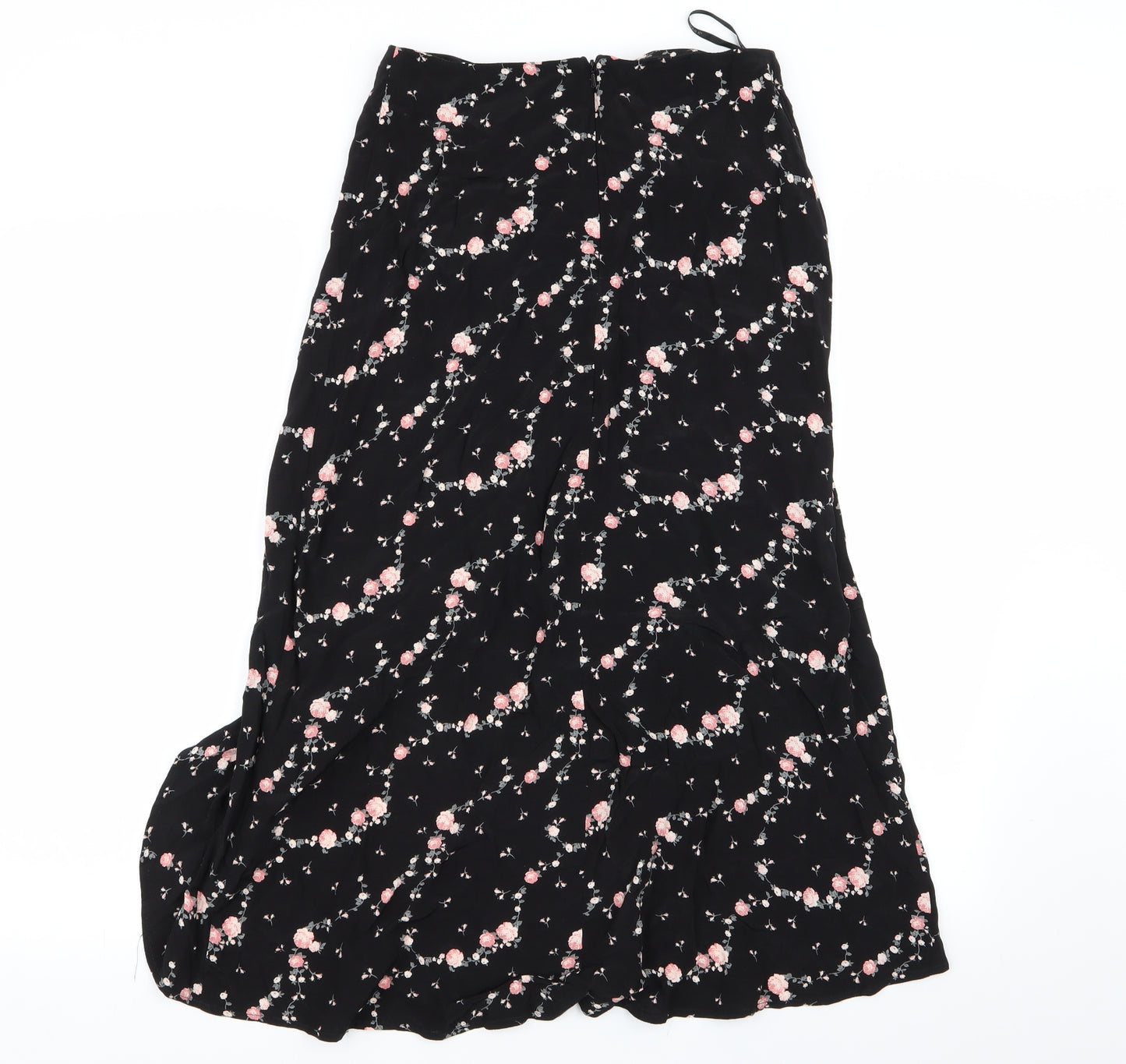 Primark Womens Black Floral  Flare Skirt Size 10