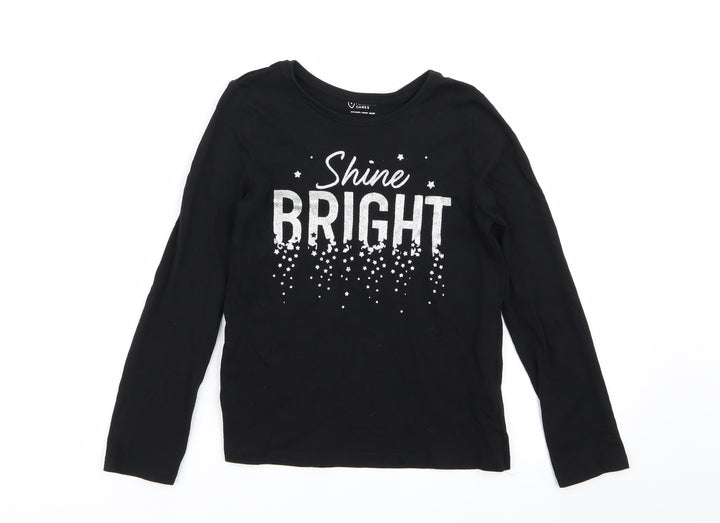 Primark Girls Black   Basic T-Shirt Size 9-10 Years